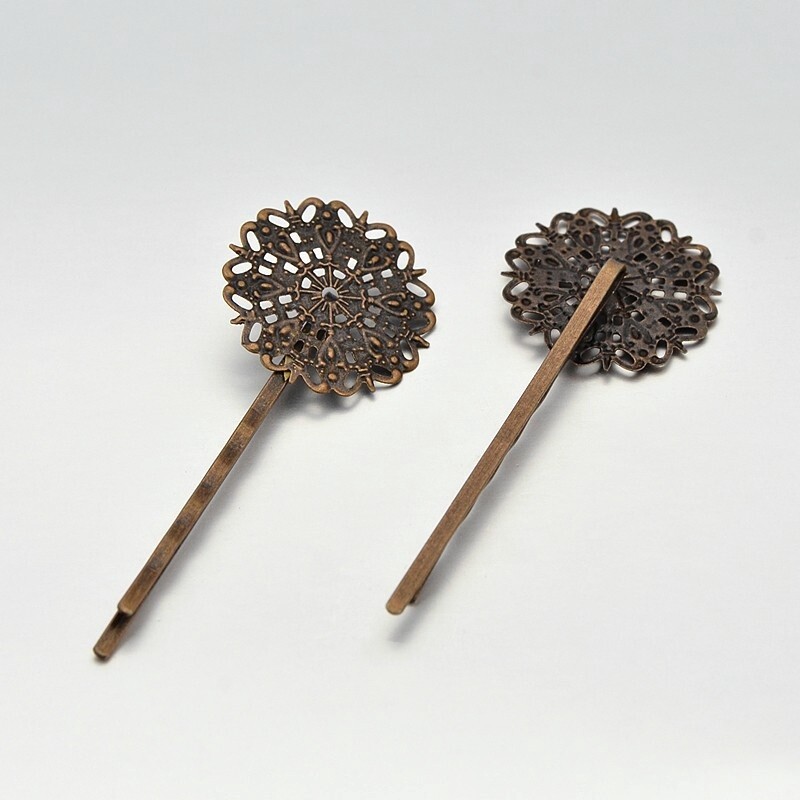 Bobby Pin Bezel - Copper 25mm