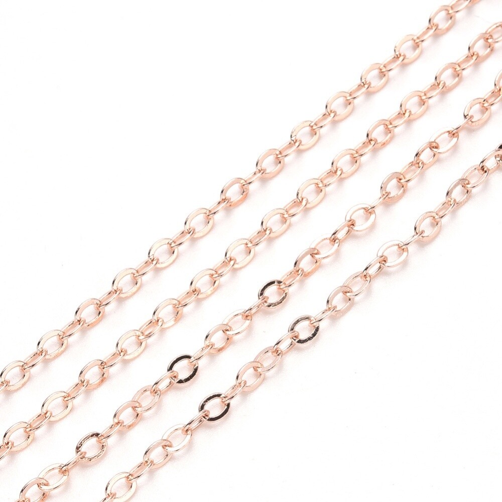 Cable Chain - Rose Gold 2.2x1.9mm (per m)