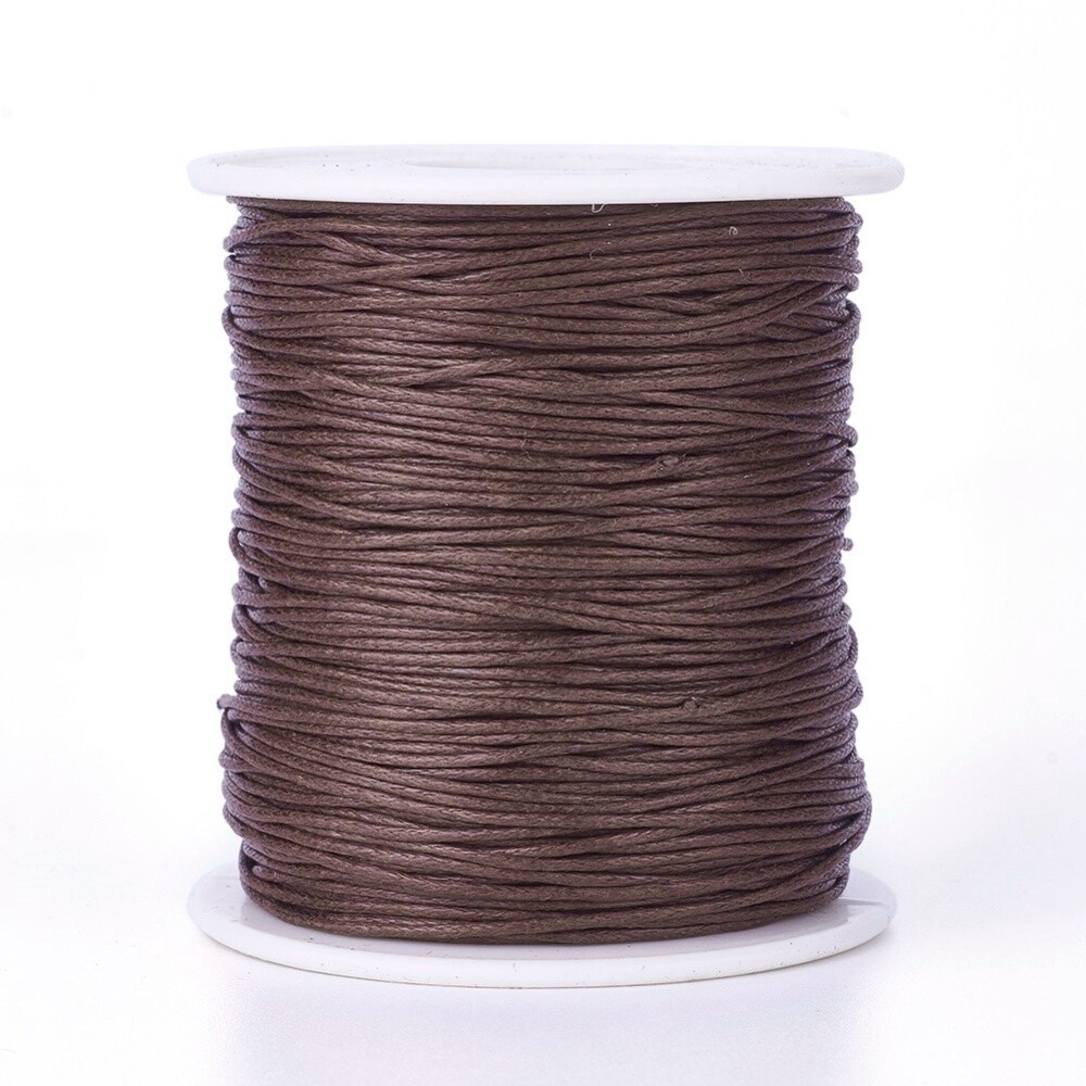Cotton Waxed Braid - Saddle Brown 1mm (Per M)