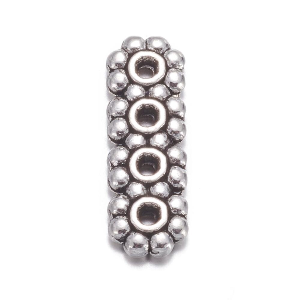 4 Hole Spacer Bar - Antique Silver 13.5x4.5mm