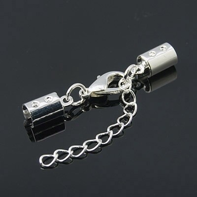 Round Cord End Round Set - Silver (4mm ID)