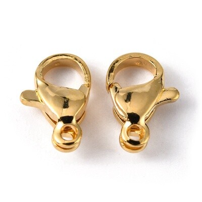 18K Gold Plated 304 SS Lobster Clasp - 10x6mm