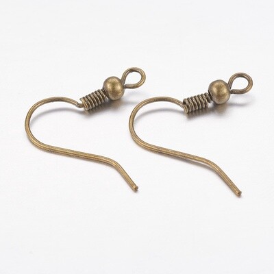 Brass Earring Hooks - NF 17-19mm (Pair)
