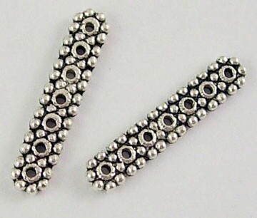Spacer Bar - 7 Hole Silver 23x5mm