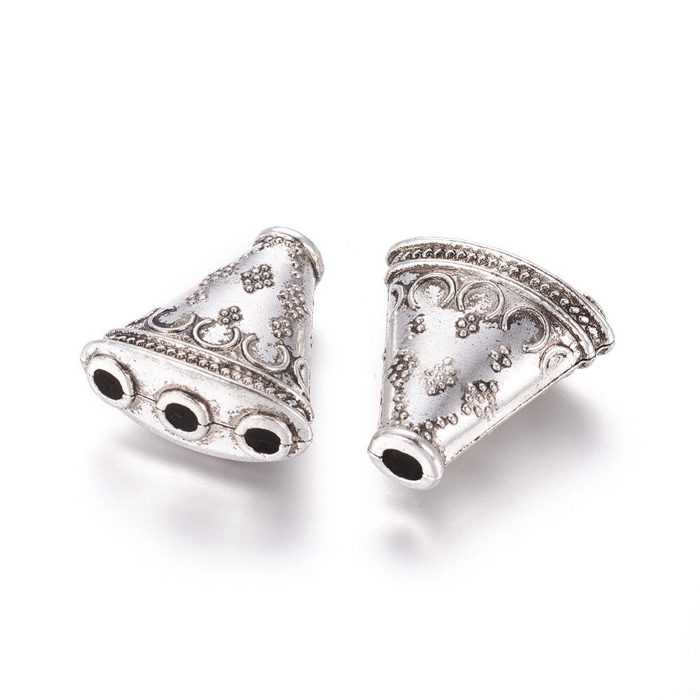 TS Triangular Connector - 3 Strand Silver 23x22.5mm