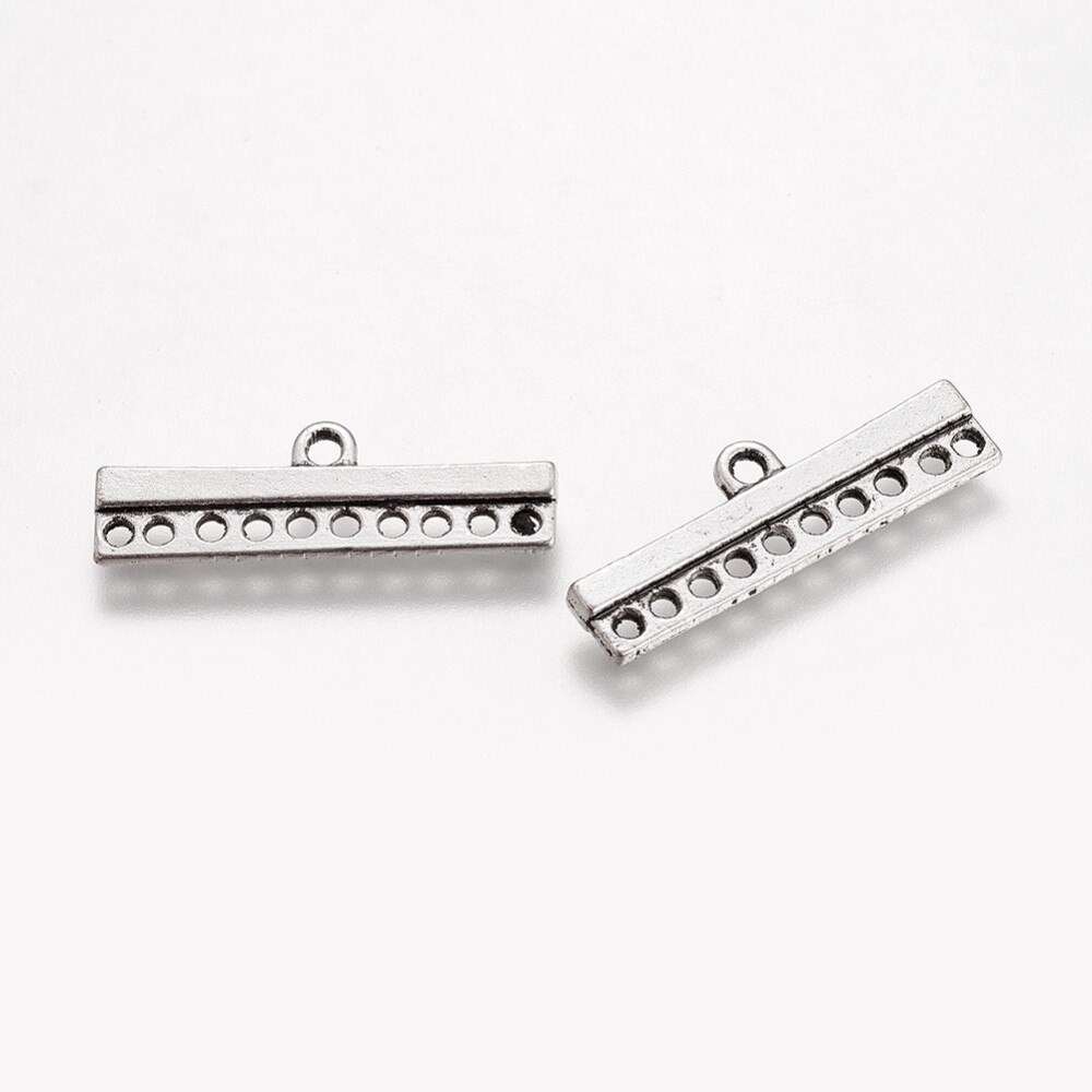 Bar End - Silver x 10 Hole 9x28mm