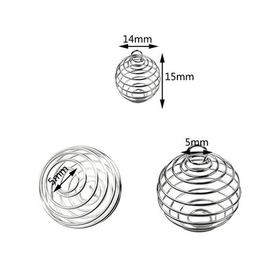 Spiral Bead Cage - Silver 15x14mm