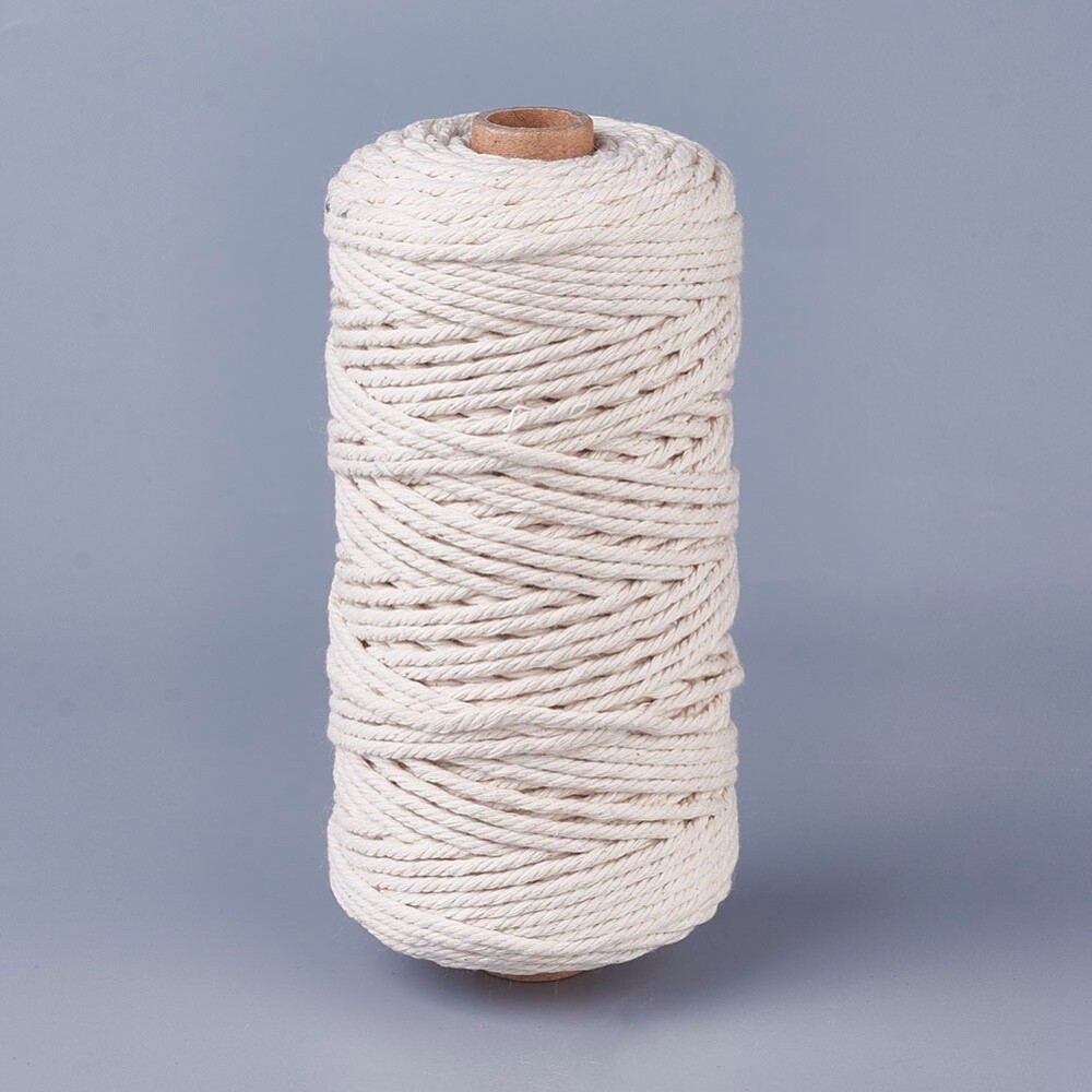 Macrame Cotton Cord - Creamy White 3mm (per m)
