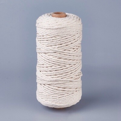 Macrame Cotton Cord - Creamy White 3mm (per m)