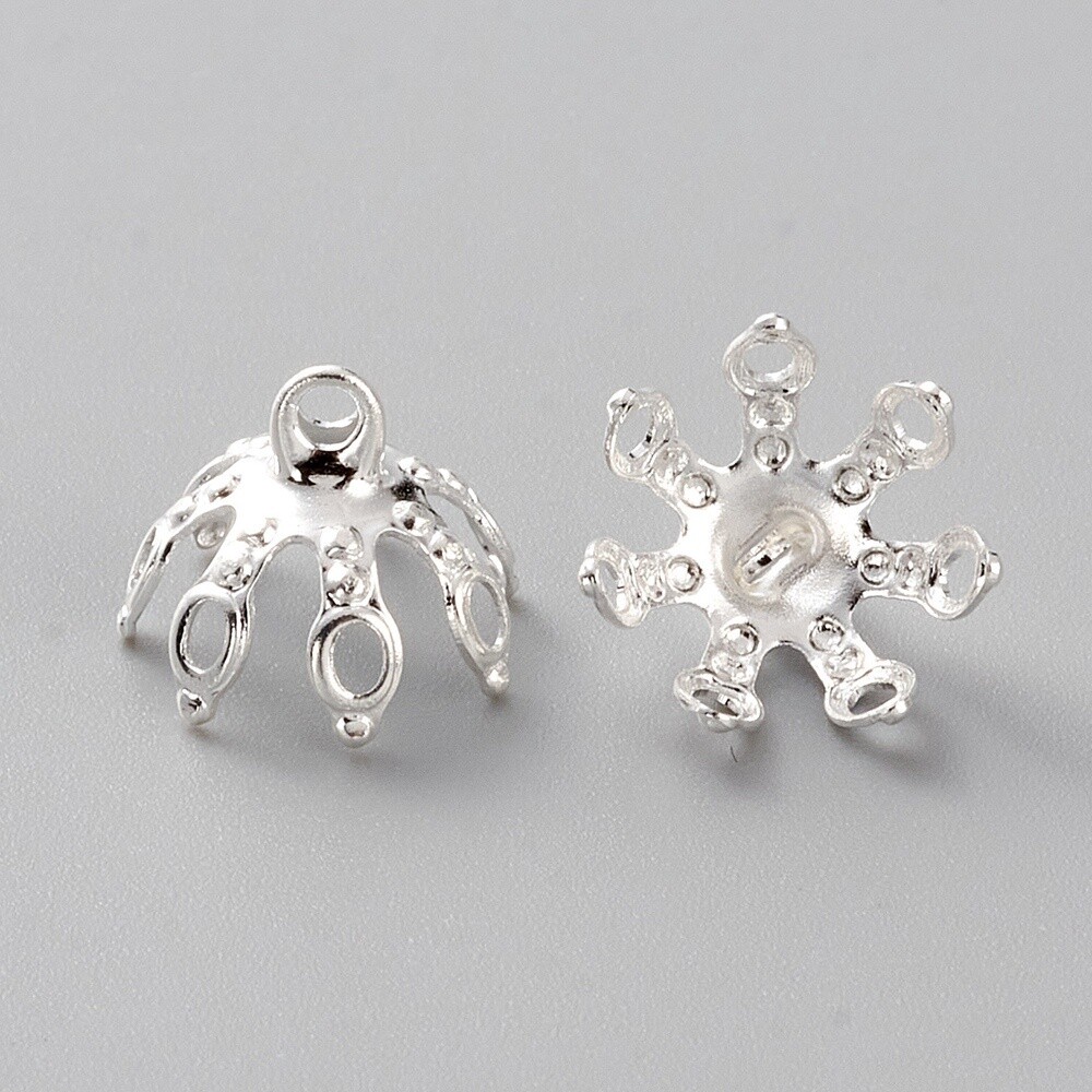 925 SS Plated Filigree Globe Bail - 10x7.5mm