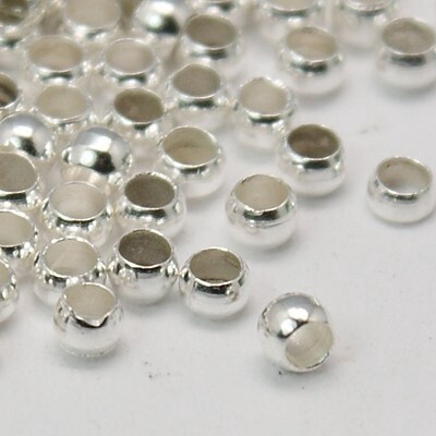 Crimp -  Silver 2.5mm (1.2mm H)