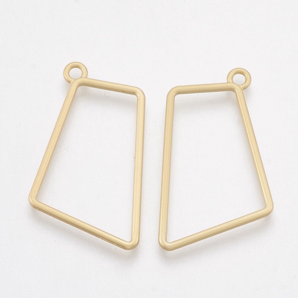 Bead Frame - Geo Rectangle Matt Gold 33x22mm
