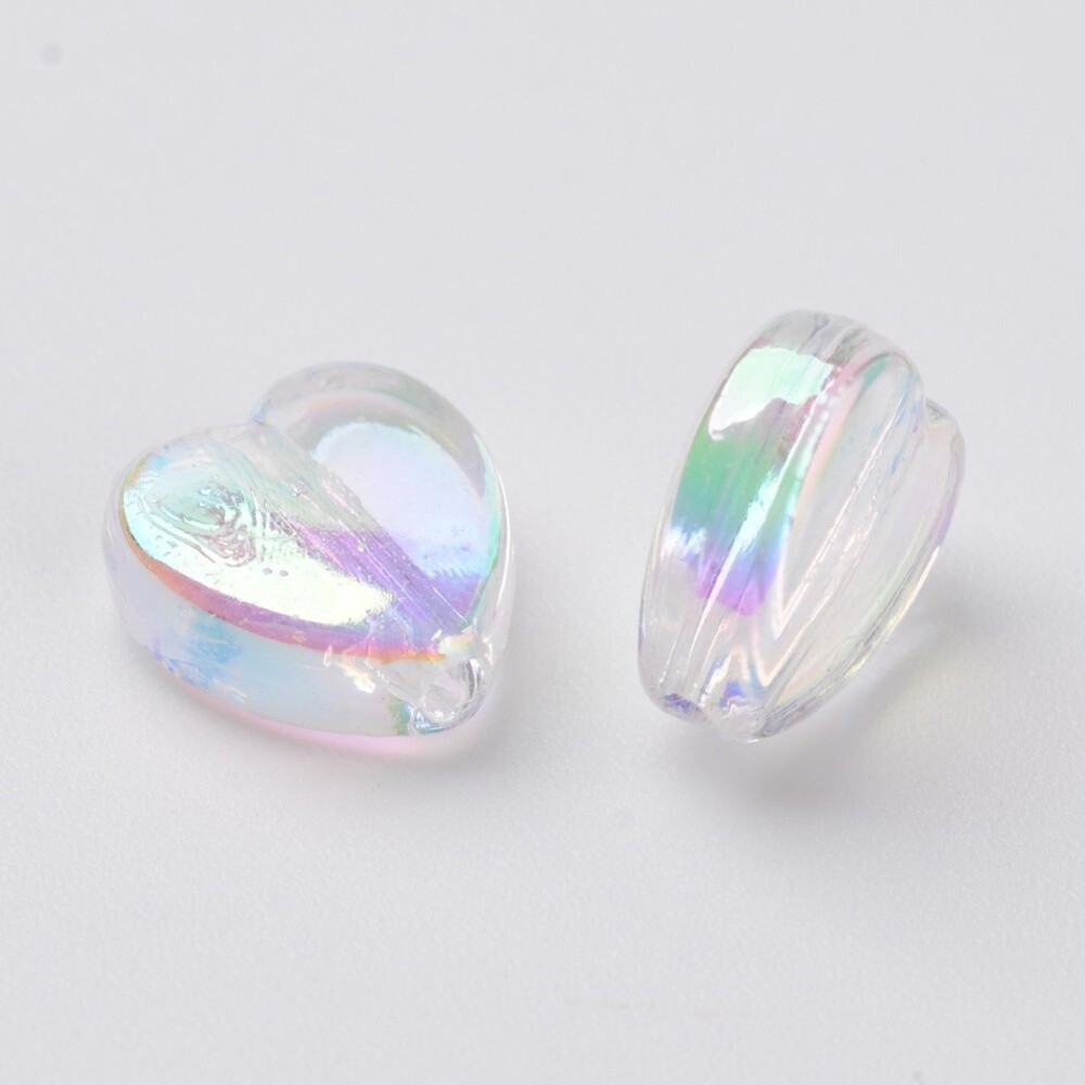 BG Heart - Clear AB 8mm