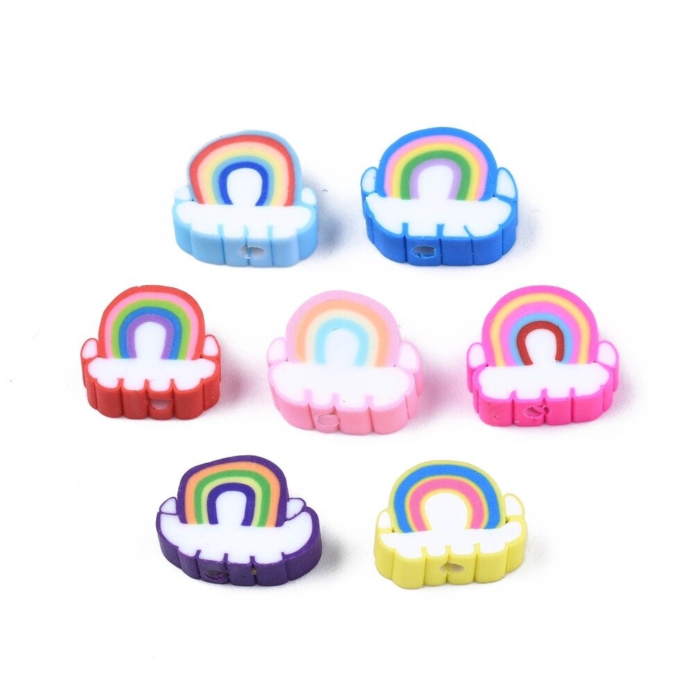 Polymer Clay Rainbow - 8.5-10.5mm