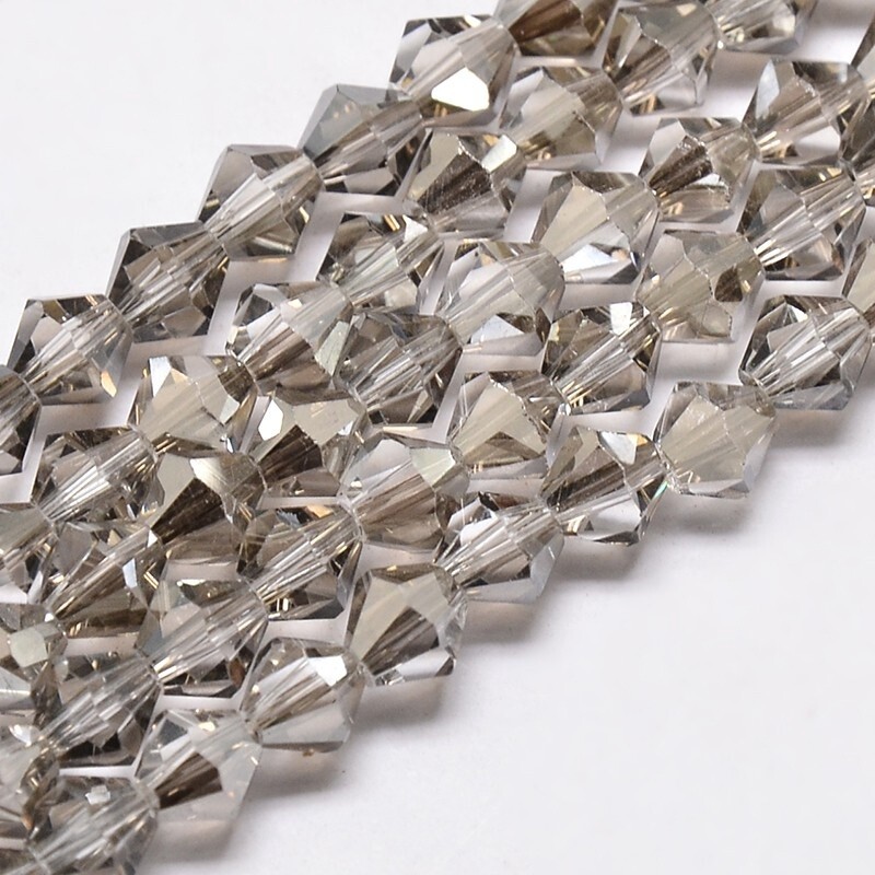 Bicone - Light Grey 4mm (Grade AA)