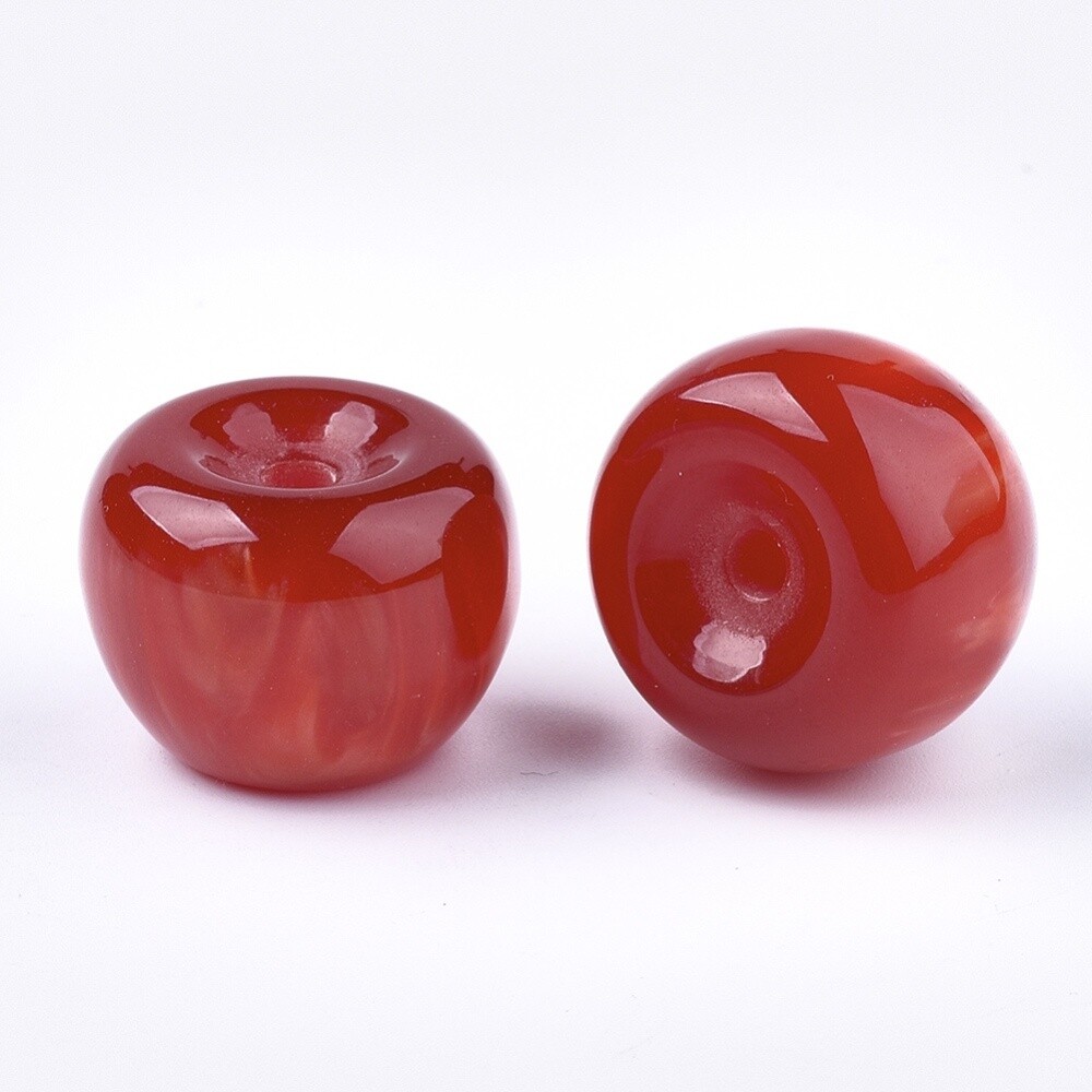 Resin Apple - Red 21x15mm
