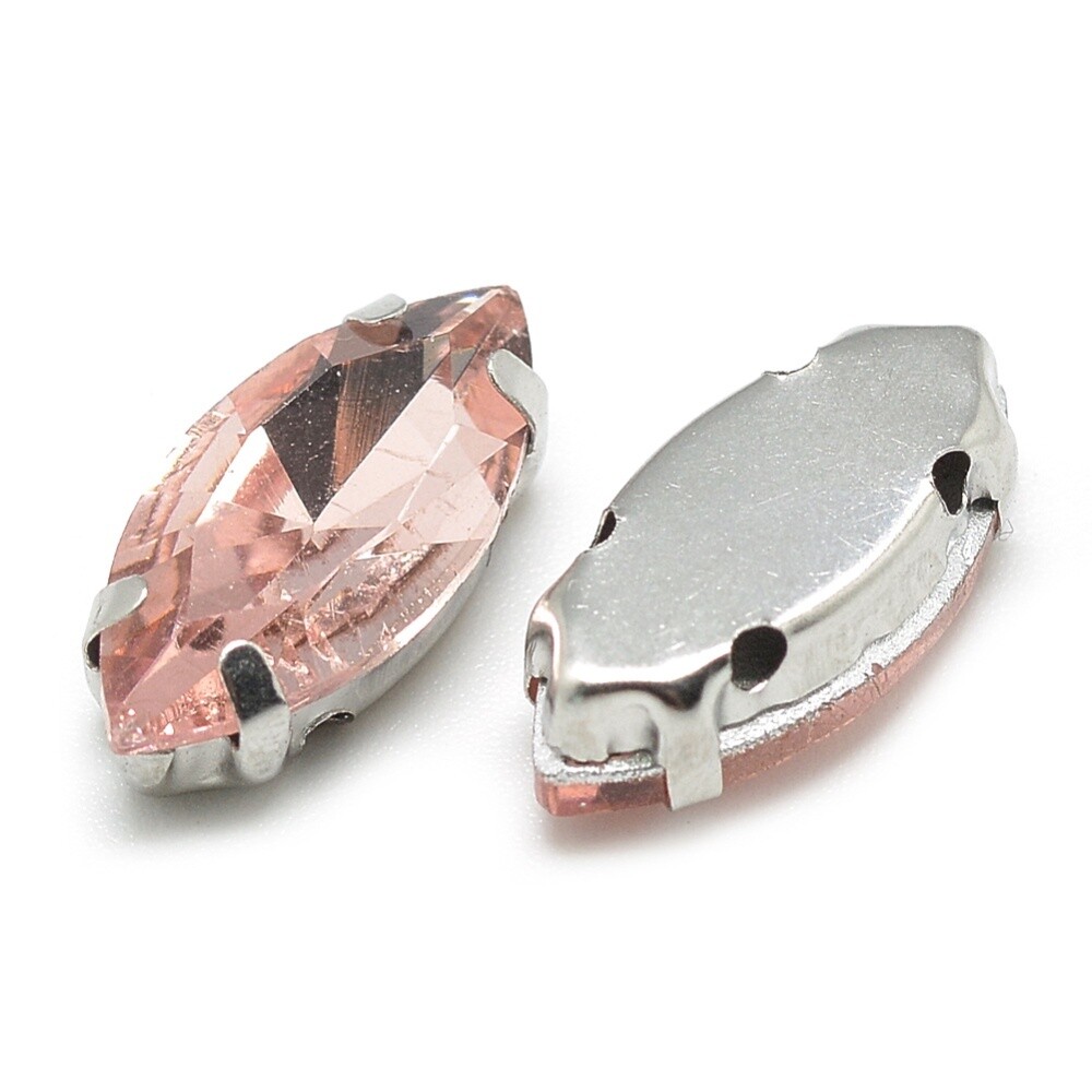 Horse Eye Rhinestone - Dark Salmon 8x4mm