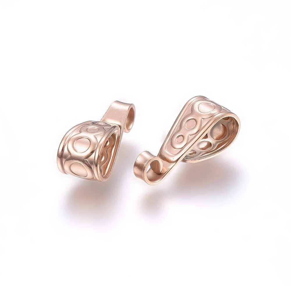 304 SS Snap On Bail - Rose Gold 15.5x6mm