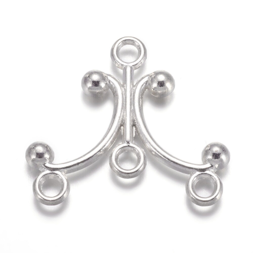 Triangular Chandelier 3 Drop - Silver 25x28mm
