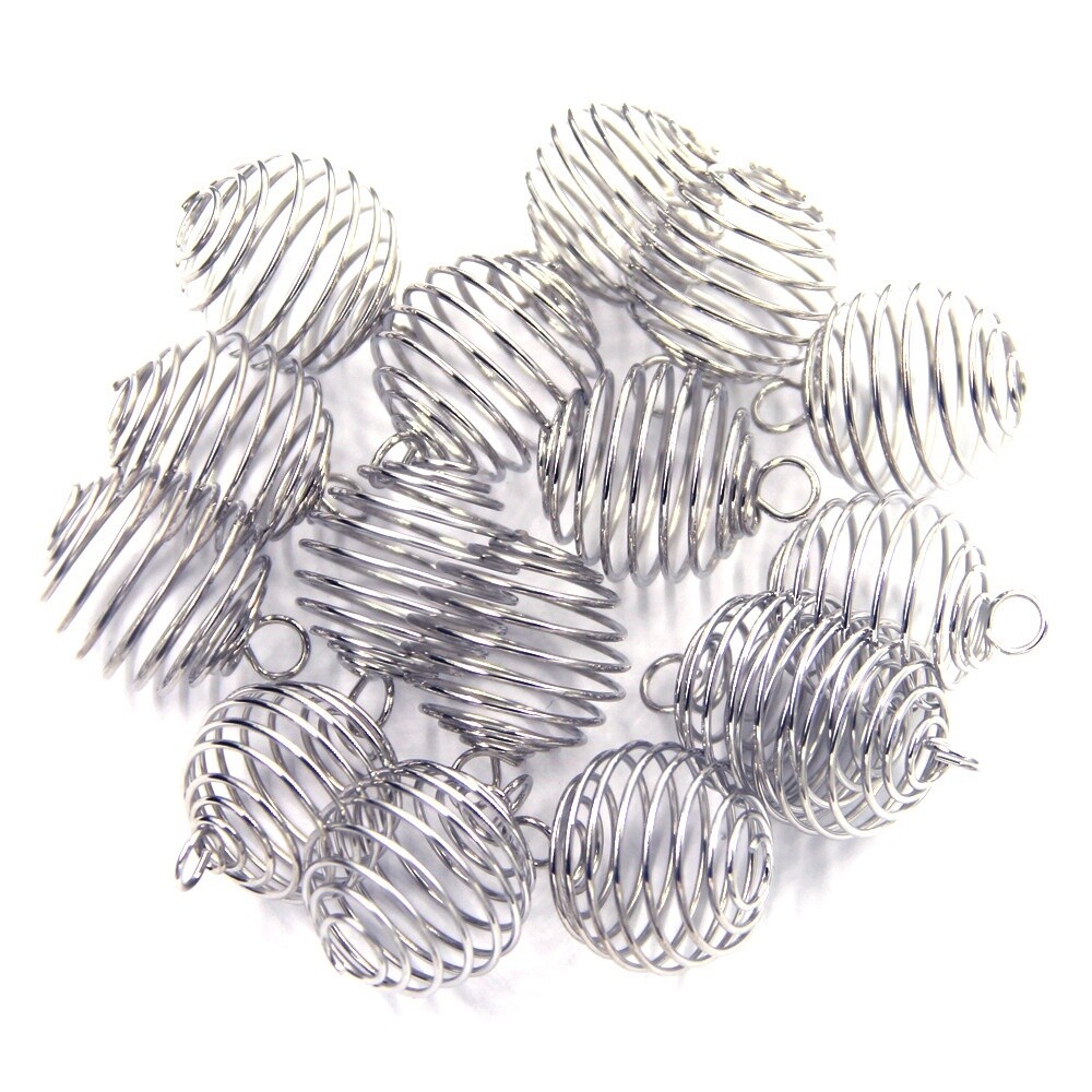 Bead Cage - Platinum 9x8mm