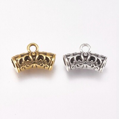 Filigree Tube Hanger Bail - Mixed 9x14mm