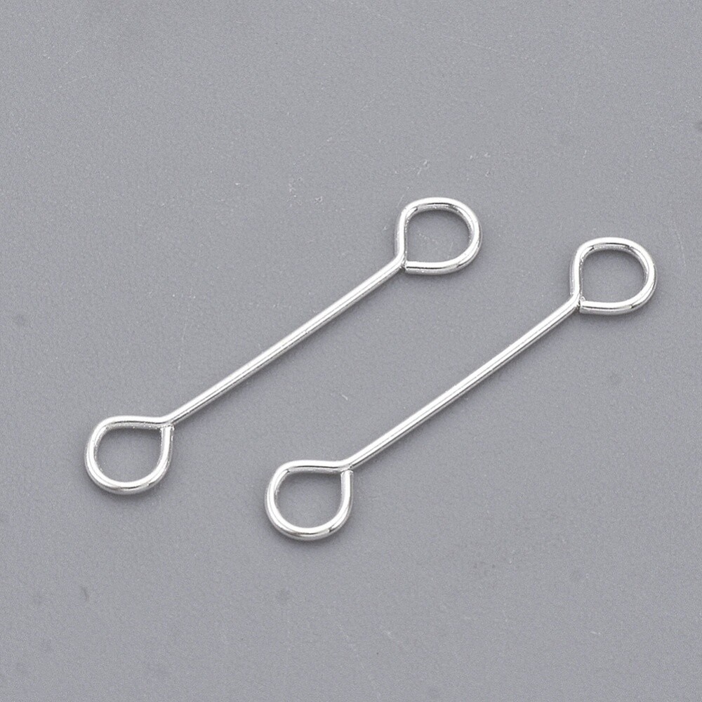 Double Eye Pin - Silver 15mm (0.4mm)