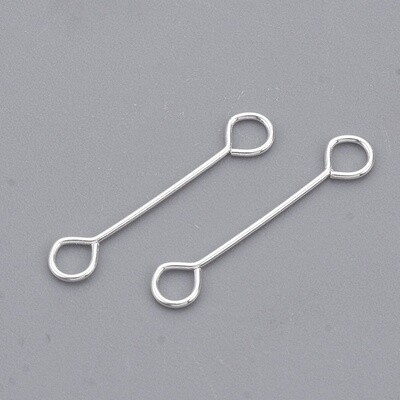 Double Eye Pin - Silver 15mm (0.4mm)