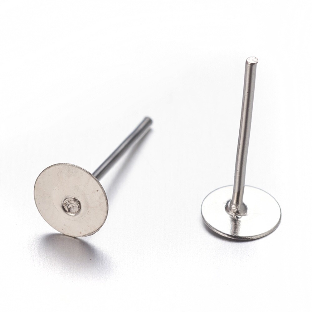 Iron (NF) Flat Stud Post - 5mm (Pair)