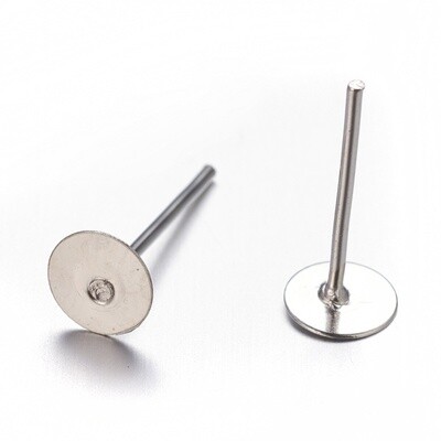 Iron (NF) Flat Stud Post - 5mm (Pair)