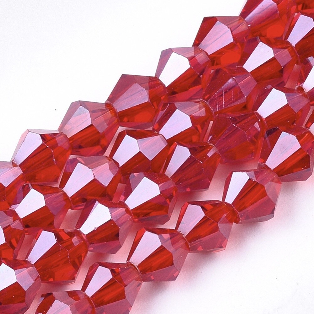 Bicone - Red Lustre 6mm
