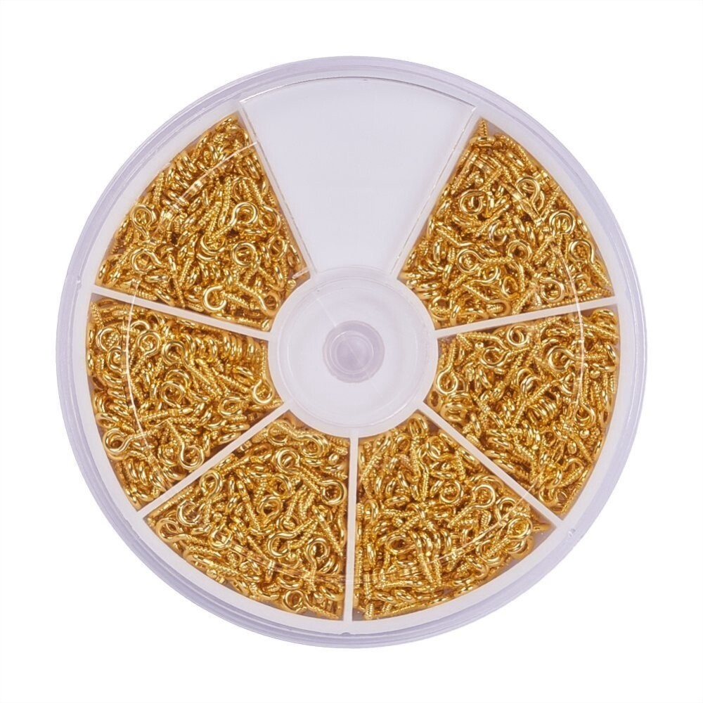 Gold Screw Bail Pin Eyes - 8mm