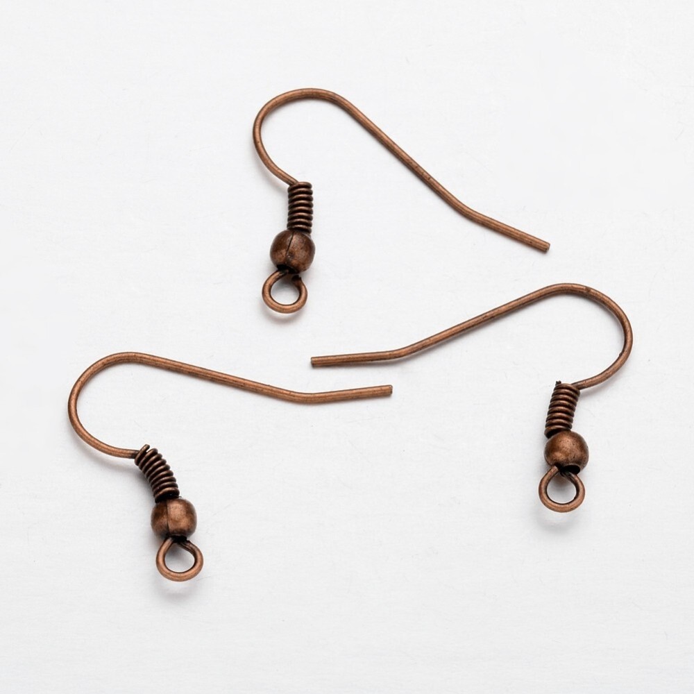 Copper Earring Hooks - 17-19mm NF (Pair)