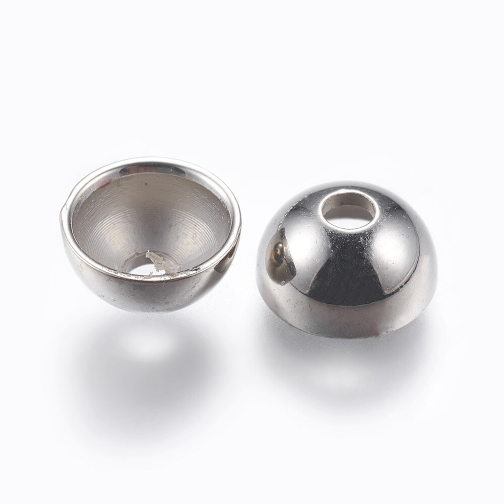 MP Bead Cap - Platinum 7x4mm