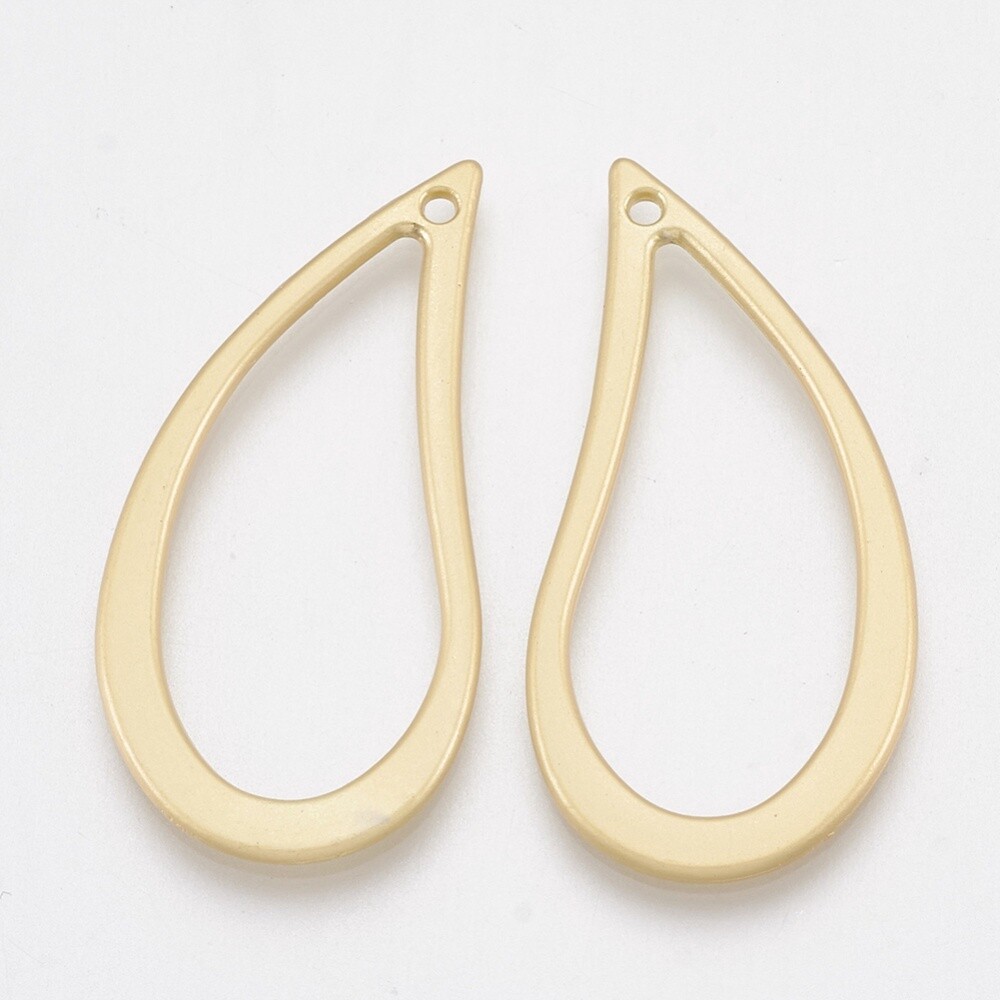 Bead Frame - Teardrop Matt Gold 34x16.5mm