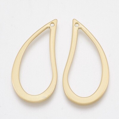 Bead Frame - Teardrop Matt Gold 34x16.5mm