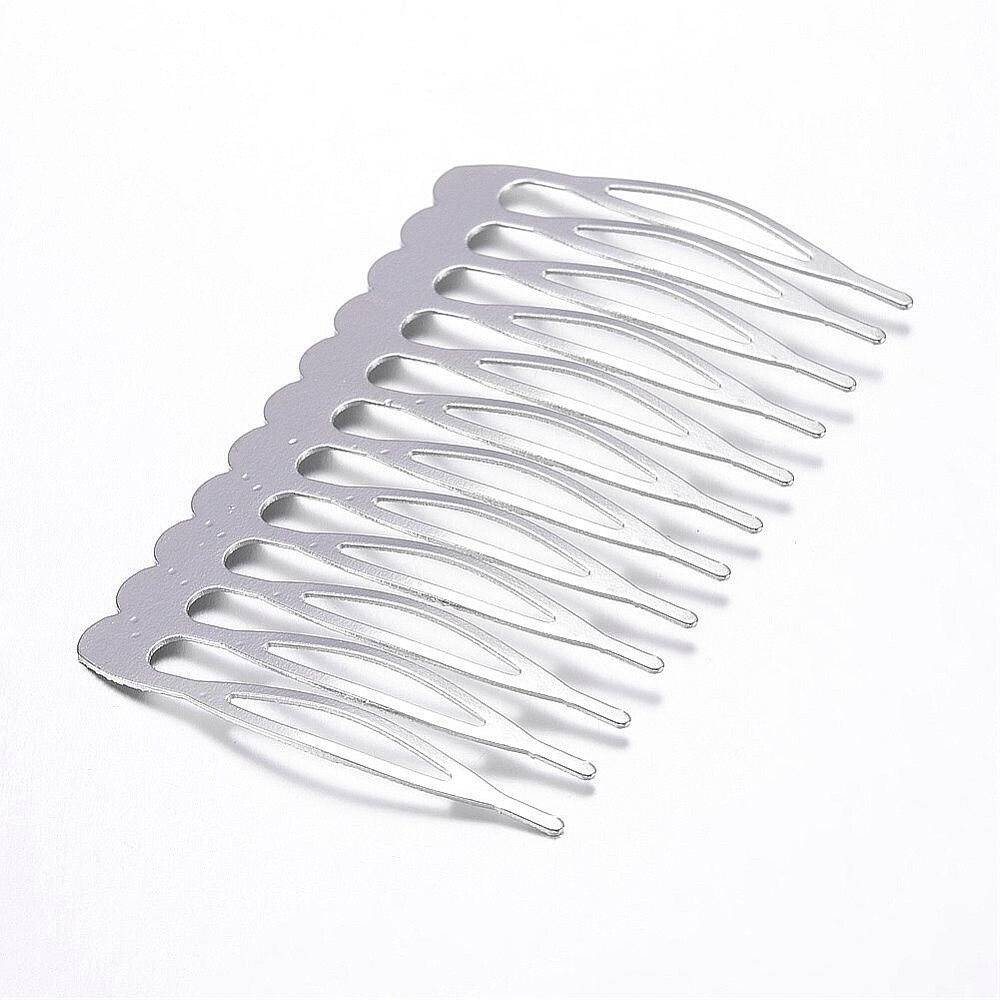 Hair Comb - Silver 64x39mm