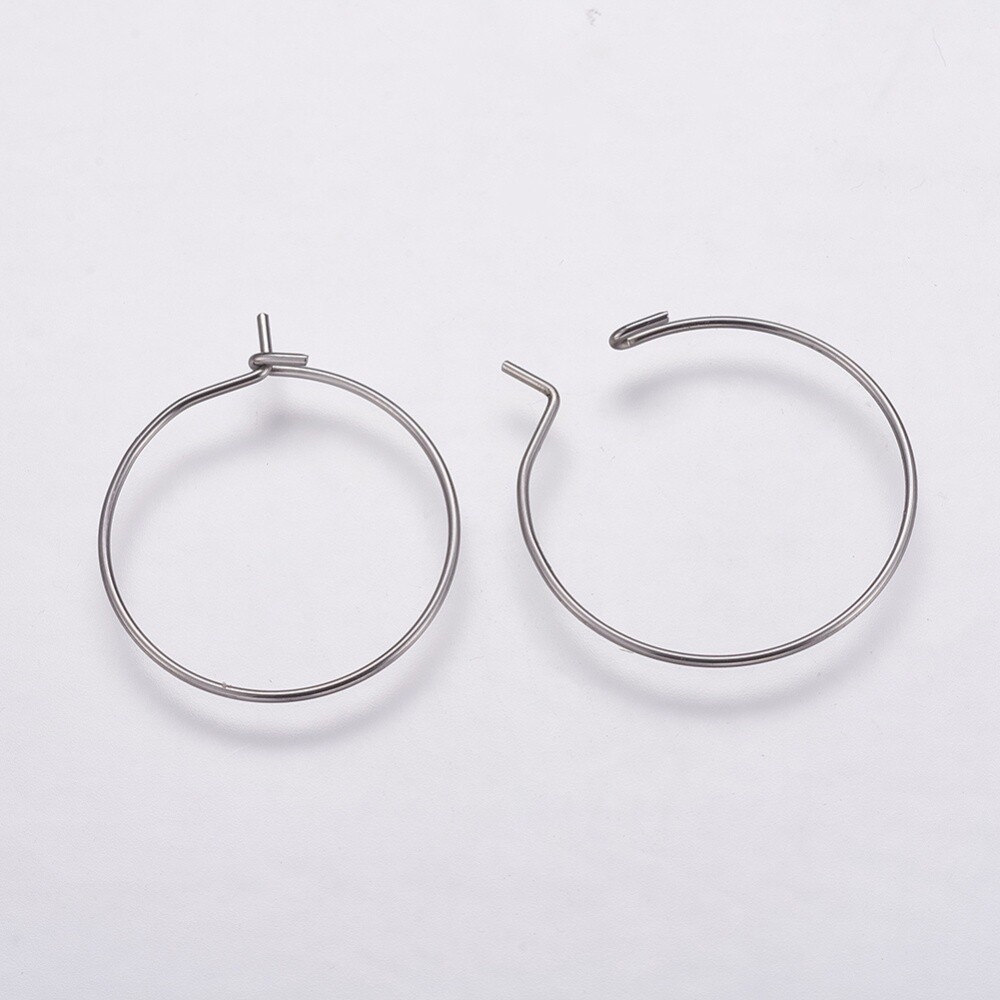 316 Surgical Steel Earring Hoop - 20mm (Pair)
