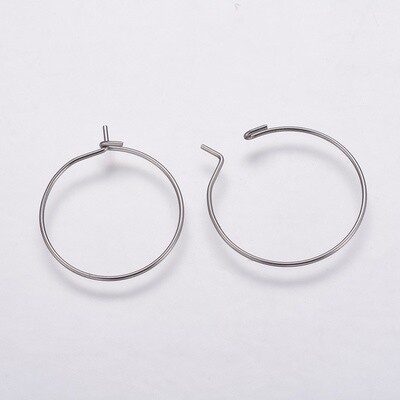 316 Surgical Steel Earring Hoop - 20mm (Pair)