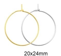 316 SS Hoops - Gold or Silver 24mm (Pair)