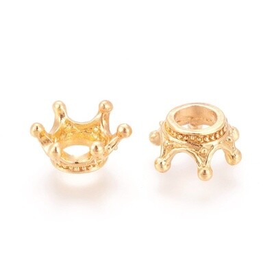 Bead Cap Crown - Golden 13x6mm