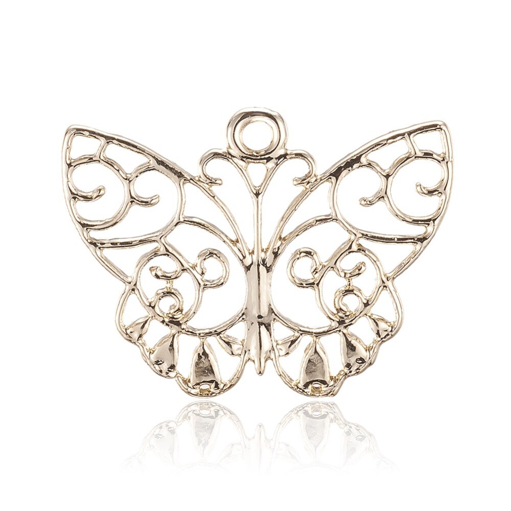 Butterfly - Light Gold 35x25mm