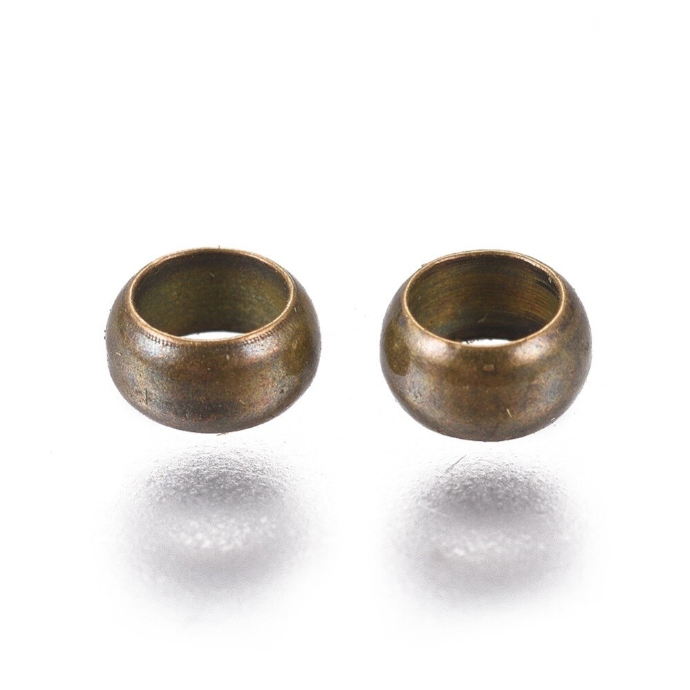 Crimp - Bronze 4mm (3mm Hole)