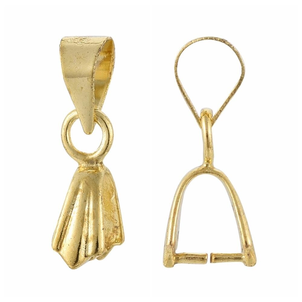 Ice Pick Pinch Bail -  Gold 15x5mm