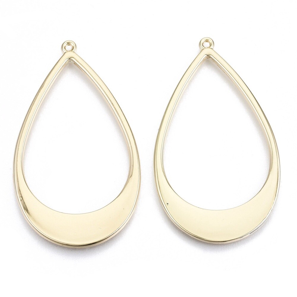 Bead Frame - 18K Gold Plated Teardrop 50x29mm