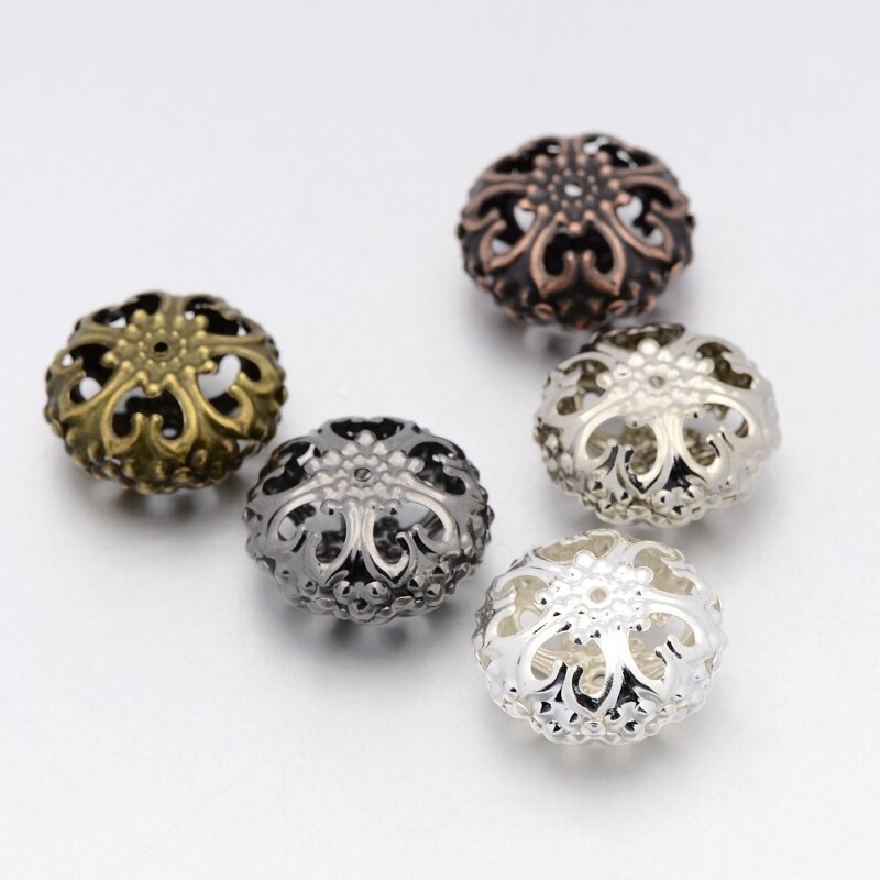 Metal Filigree Cushion - 23x12mm