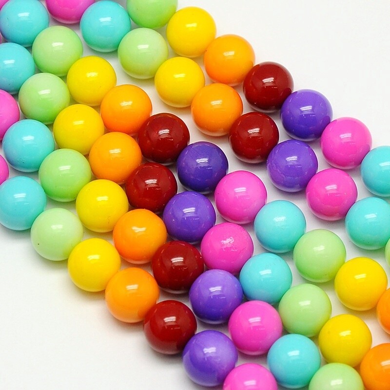 Glass Round - Brights Mix 12mm