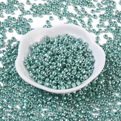 Seed Bead - Metallic Cyan 8/0