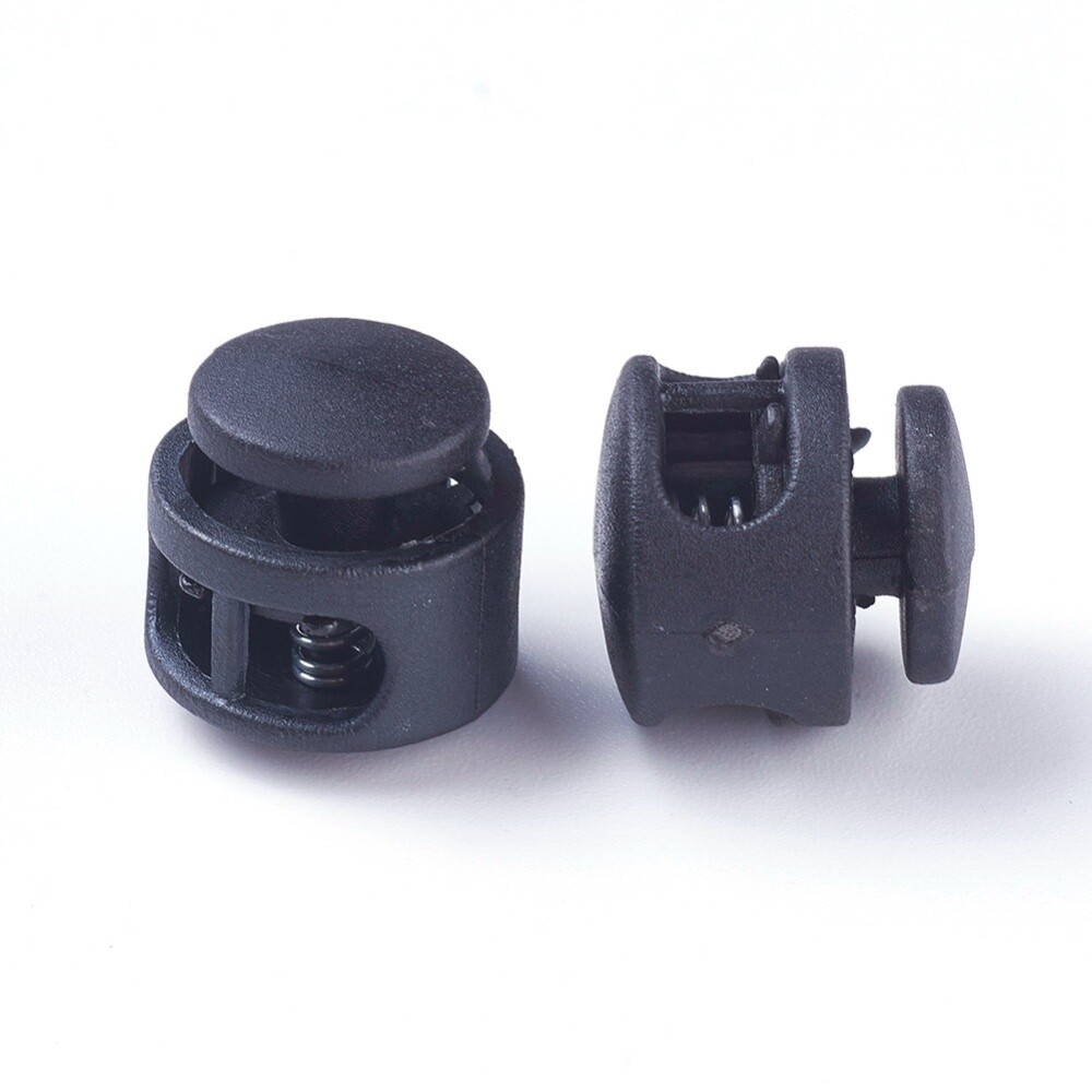 Plastic Spring Cord Lock - Black 17mm (4x6.5mm Hole)