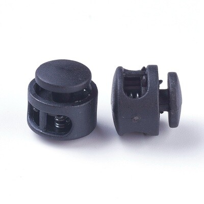 Plastic Spring Cord Lock - Black 17mm (4x6.5mm Hole)