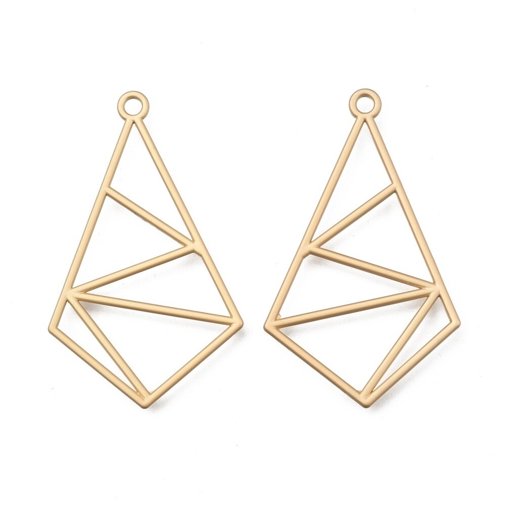 Bead Frame - Geo Quadrangle Gold 40x24mm